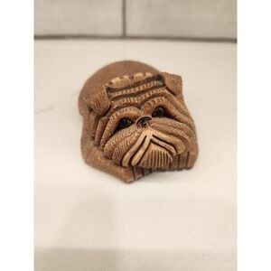 Artesania Rinconada Bull Dog Figurine Uruguay Handmade Vintage‎ Signed On Bottom